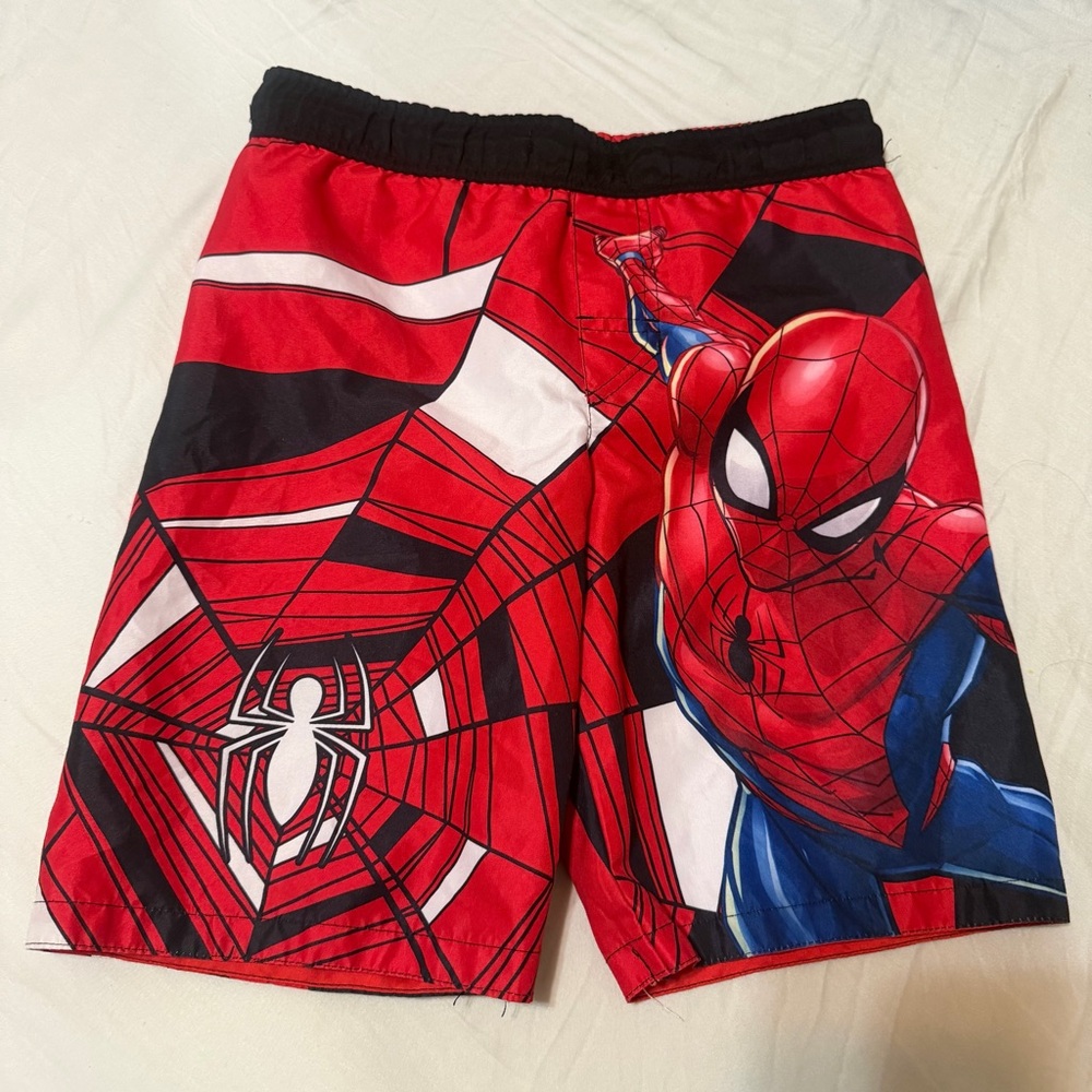Boys Red Spider-Man Swim Trunks Medium